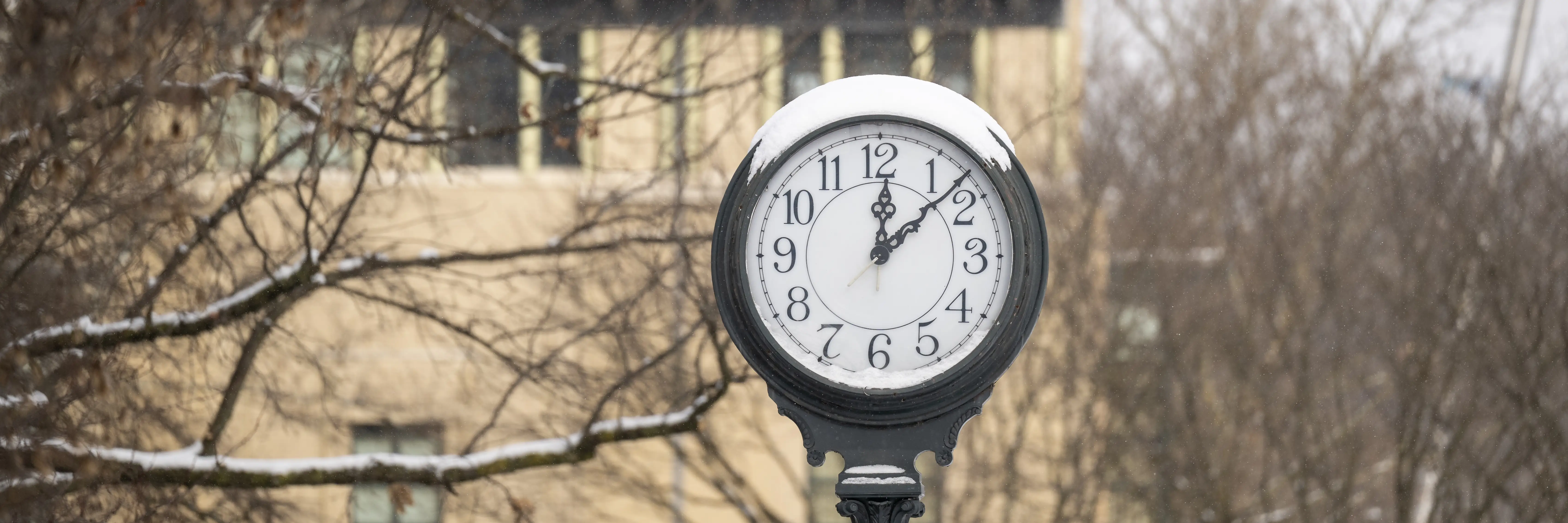 Outdoor clock on campus